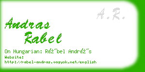 andras rabel business card